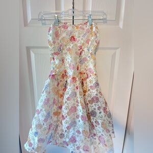 Floral women Dress - Pink and White
